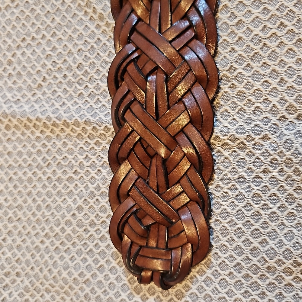 Wide RALPH LAUREN woven leather belt excellent preloved condition fit size 18-22 - Picture 9 of 16